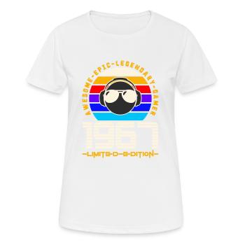 1967 - Frauen T-Shirt atmungsaktiv - Weiß - Vorne - AI Model Female 172 dark (172cm)