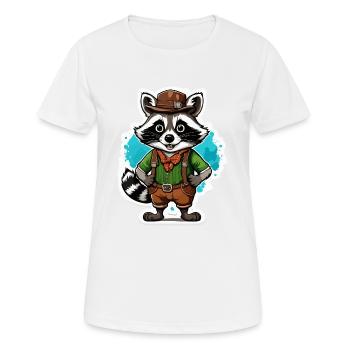 Lederhosen / Animal / Traditional costume / Tradition / Raccoon - Women's Breathable T-Shirt - white - Front - AI Model Female 172 dark (172cm)