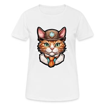 Lederhosen / Animal / Traditional costume / Tradition / Cat - Women's Breathable T-Shirt - white - Front - AI Model Female 172 dark (172cm)