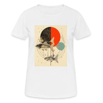 Poissons collage art astrologie - T-shirt respirant Femme - blanc - Devant - AI Model Female 172 dark (172cm)
