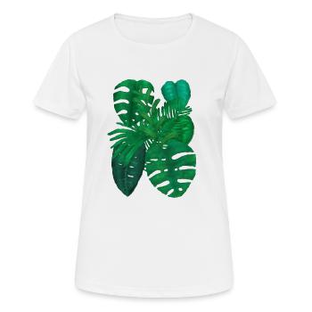 Plantes tropicales - T-shirt respirant Femme - blanc - Devant - AI Model Female 172 dark (172cm)