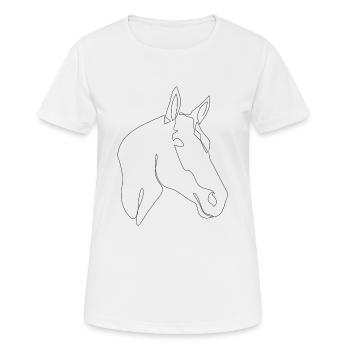 Pferdekopf Lieselotte - Frauen T-Shirt atmungsaktiv - Weiß - Vorne - AI Model Female 172 dark (172cm)