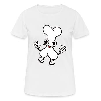 Knochen Comic Charakter - Frauen T-Shirt atmungsaktiv - Weiß - Vorne - AI Model Female 172 dark (172cm)