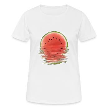 Melon Sunset - Frauen T-Shirt atmungsaktiv - Weiß - Vorne - AI Model Female 172 dark (172cm)