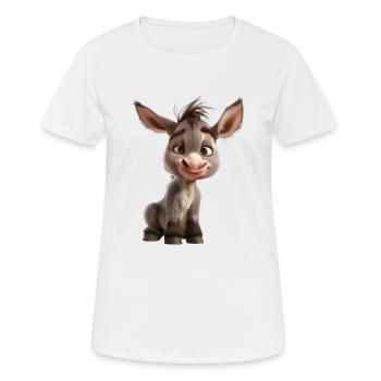 Esel sind Fluchttiere und Nutztiere - Frauen T-Shirt atmungsaktiv - Weiß - Vorne - AI Model Female 172 dark (172cm)