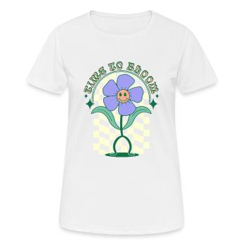 time to bloom - Women's Breathable T-Shirt - white - Front - AI Model Female 172 dark (172cm)