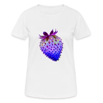 erdbeere.blaue erdbeere,wassertropfen,glas - Frauen T-Shirt atmungsaktiv - Weiß - Vorne - AI Model Female 172 dark (172cm)