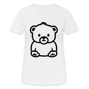 Ours en peluche - T-shirt respirant Femme - blanc - Devant - AI Model Female 172 dark (172cm)