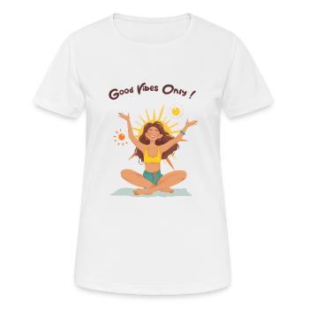 Good Vibrations Only (n°4 - with text) - Women's Breathable T-Shirt - white - Front - AI Model Female 172 dark (172cm)