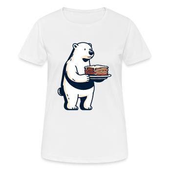 L’ours polaire adore les lasagnes italiennes - T-shirt respirant Femme - blanc - Devant - AI Model Female 172 dark (172cm)