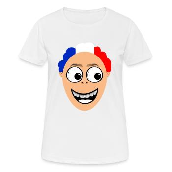 Glücklicher Franzose schaut seitwärts - Frauen T-Shirt atmungsaktiv - Weiß - Vorne - AI Model Female 172 dark (172cm)
