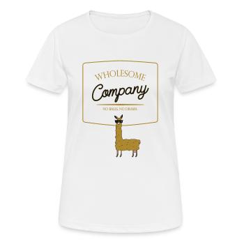 Lama d’entreprise sain, léger - T-shirt respirant Femme - blanc - Devant - AI Model Female 172 dark (172cm)