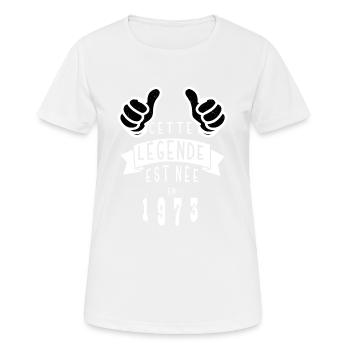Legend 1973 Authentic 1973 Vintage Bursdag - Women's Breathable T-Shirt - white - Front - AI Model Female 172 dark (172cm)