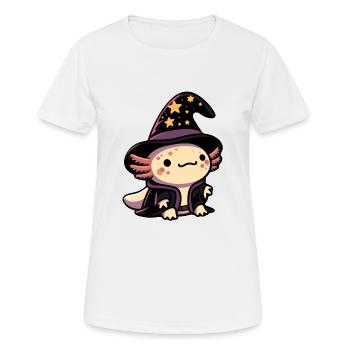 Axolotl Zauberer - Fantasy Haustier - Frauen T-Shirt atmungsaktiv - Weiß - Vorne - AI Model Female 172 dark (172cm)
