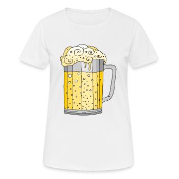 Becher - Frauen T-Shirt atmungsaktiv - Weiß - Vorne - AI Model Female 172 dark (172cm)