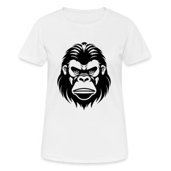 Gorilla Kopf - Frauen T-Shirt atmungsaktiv - Weiß - Vorne - AI Model Female 172 dark (172cm)