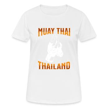 Muay Thai Boxe Muay Thai - T-shirt respirant Femme - blanc - Devant - AI Model Female 172 dark (172cm)