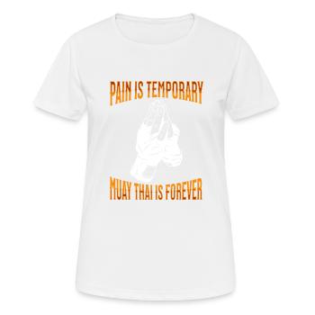 Muay Thai Boxing Muay Thai - Frauen T-Shirt atmungsaktiv - Weiß - Vorne - AI Model Female 172 dark (172cm)