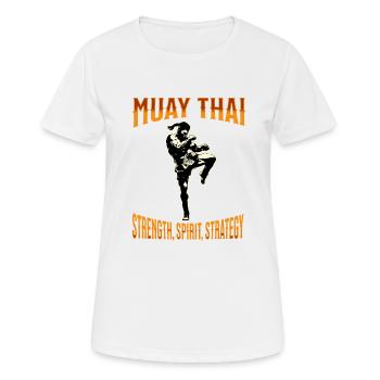Muay Thai Boxe Muay Thai - T-shirt respirant Femme - blanc - Devant - AI Model Female 172 dark (172cm)