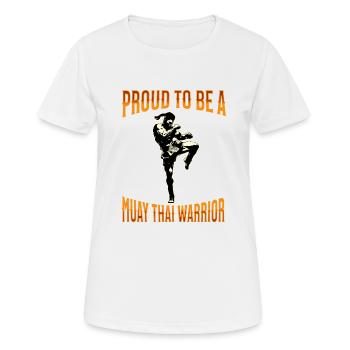Muay Thai Boxing Muay Thai - Frauen T-Shirt atmungsaktiv - Weiß - Vorne - AI Model Female 172 dark (172cm)