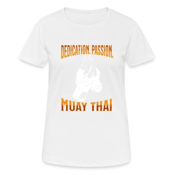 Muay Thai Boxe Muay Thai - T-shirt respirant Femme - blanc - Devant - AI Model Female 172 dark (172cm)
