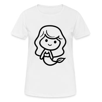 Meerjungfrau - Frauen T-Shirt atmungsaktiv - Weiß - Vorne - AI Model Female 172 dark (172cm)