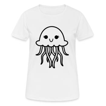Qualle - Frauen T-Shirt atmungsaktiv - Weiß - Vorne - AI Model Female 172 dark (172cm)