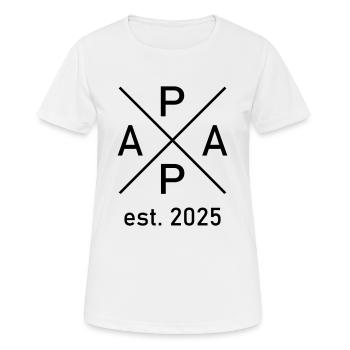 Papa 2025 - Frauen T-Shirt atmungsaktiv - Weiß - Vorne - AI Model Female 172 dark (172cm)