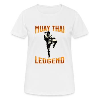 Muay Thai Boxing Muay Thai - Frauen T-Shirt atmungsaktiv - Weiß - Vorne - AI Model Female 172 dark (172cm)