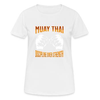 Muay Thaï Boxe Muay Thaï - T-shirt respirant Femme - blanc - Devant - AI Model Female 172 dark (172cm)