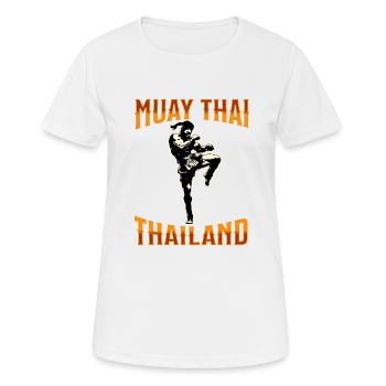 Muay Thai Boxing Muay Thai - Frauen T-Shirt atmungsaktiv - Weiß - Vorne - AI Model Female 172 dark (172cm)