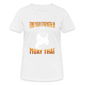 Muay Thai Boxe Muay Thai - T-shirt respirant Femme - blanc - Devant - AI Model Female 172 dark (172cm)