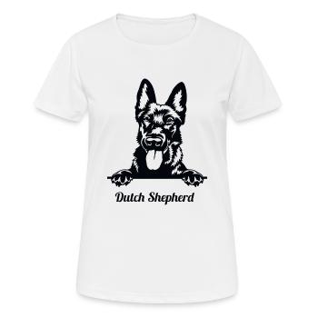 Cartoon Duitse Herder - Dutch Shepherd - Women's Breathable T-Shirt - white - Front - AI Model Female 172 dark (172cm)