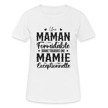 Erstaunliche Mutter gibt eine hervorragende Oma - Frauen T-Shirt atmungsaktiv - Weiß - Vorne - AI Model Female 172 dark (172cm)