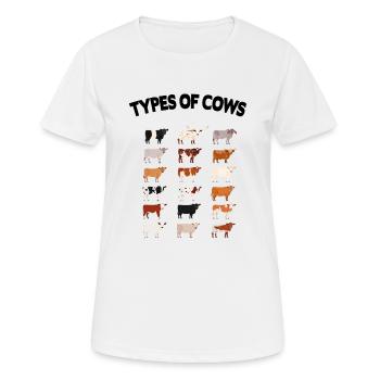 Arten von Kühen Rinder der Welt Kuh Rinder Kühe - Frauen T-Shirt atmungsaktiv - Weiß - Vorne - AI Model Female 172 dark (172cm)