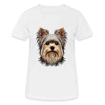 Yorkshire Terrier - Frauen T-Shirt atmungsaktiv - Weiß - Vorne - AI Model Female 172 dark (172cm)
