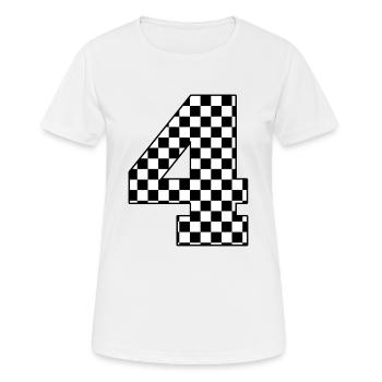 Numéro 4 à carreaux - T-shirt respirant Femme - blanc - Devant - AI Model Female 172 dark (172cm)