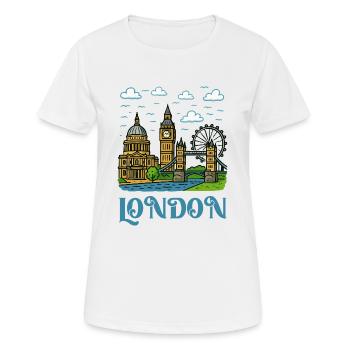 Ville de Londres 1 - T-shirt respirant Femme - blanc - Devant - AI Model Female 172 dark (172cm)