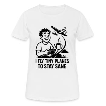 0006 stay sane - Frauen T-Shirt atmungsaktiv - Weiß - Vorne - AI Model Female 172 dark (172cm)