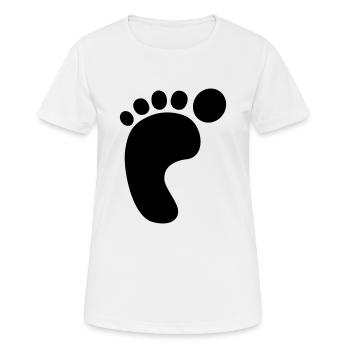 Left Foot print - Women's Breathable T-Shirt - white - Front - AI Model Female 172 dark (172cm)