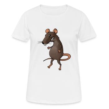 ratte rat cheese kaese animal tiere - Frauen T-Shirt atmungsaktiv - Weiß - Vorne - AI Model Female 172 dark (172cm)