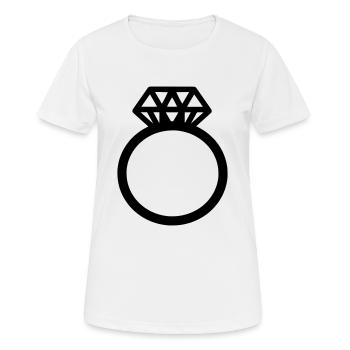Verlobungsring Diamantring Ehering Motiv Clipart - Frauen T-Shirt atmungsaktiv - Weiß - Vorne - AI Model Female 172 dark (172cm)