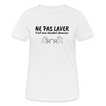 ne pas laver mon chandail chanceux ping pong - T-shirt respirant Femme - blanc - Devant - AI Model Female 172 dark (172cm)