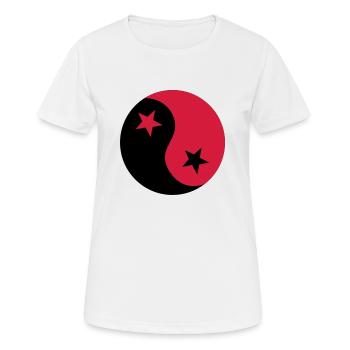 Ying und Yang - Frauen T-Shirt atmungsaktiv - Weiß - Vorne - AI Model Female 172 dark (172cm)