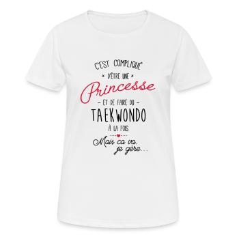princesse et Taekwondo - T-shirt respirant Femme - blanc - Devant - AI Model Female 172 dark (172cm)