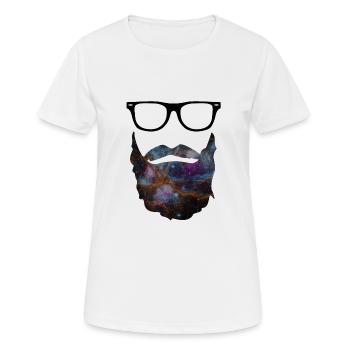 Barbe - barbe avec des lunettes - T-shirt respirant Femme - blanc - Devant - AI Model Female 172 dark (172cm)