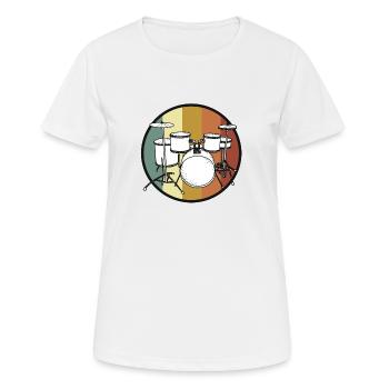 Drums Drums Drummer Rock Metal Music Cadeau - T-shirt respirant Femme - blanc - Devant - AI Model Female 172 dark (172cm)