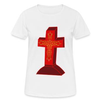 Tombe tombale tombe croix croix cimetière mort Au-delà - T-shirt respirant Femme - blanc - Devant - AI Model Female 172 dark (172cm)