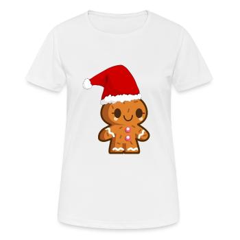 Lebkuchenmann - Frauen T-Shirt atmungsaktiv - Weiß - Vorne - AI Model Female 172 dark (172cm)