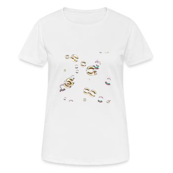 ne touche pas mes bulles - T-shirt respirant Femme - blanc - Devant - AI Model Female 172 dark (172cm)
